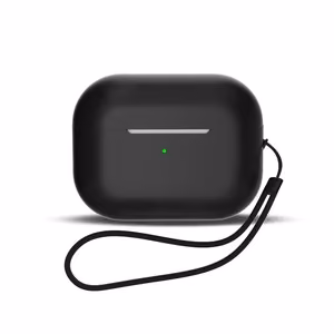 Silicone ümbris jaoks AirPods 1 / AirPods 2 + wrist strap lanyard - must