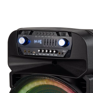 60 W aktiivkõlar 2 juhtmevaba UHF-mikrofoni, SD, Bluetoothi, FM-i, USB ja LED-iga