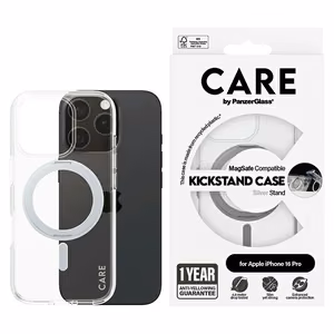 CARE by PanzerGlass Feature Kickstand Ümbris iPhone 16 Pro 6.3" hõbedane/hõbedane MagSafe 1326