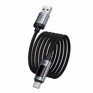 Кабель для передачи данных с цифровым дисплеем USB A to USB C Hoco PD 6A 100W 1,2 m U148 черный