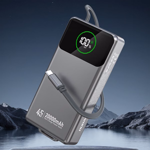 Dudao K31 Pro 45W 20000mAh Akupank with Built-in Retractable USB-C Kaabel - hall
