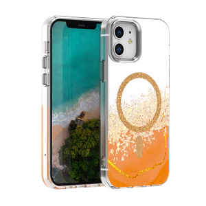 Epoxy Mag ümbris iPhone 12 / 12 Pro 6,1" oranž