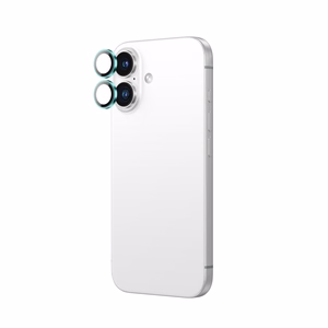 AmazingThing AR Aluminum 2 Lens Glass с рамкой для камеры для iPhone 16 / 16 Plus - зелёный