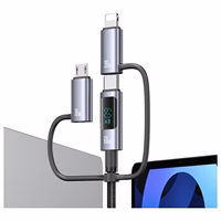 USAMS kaabel 6in1 Fast charging 60W 1,2m Data Cable Digital dispay Aluminium Alloy Seria Sufeng SJ713