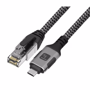 Techly ICOC U3C-RJ45-030 võrgukaabel Hõbedane, Must 3 m Cat6 F/UTP (FTP)