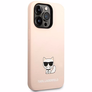 Karl Lagerfeld KLHCP14LSLCTPI iPhone 14 Pro 6.1 "hardcase light roosa / light roosa Silicone Choupette Body