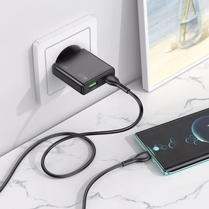 Phone Laadija Hoco Slim USB A + USB C QC3.0 PD 3A 20W N38 must