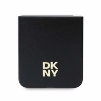 DKNY Leather Metal Stack Logo Ümbris jaoks Samsung Galaxy Z Flip 6 - Must