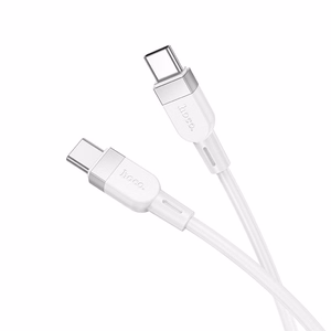 Kaabel USB C USB C Hoco 3A 60W silikoonist 1 m X109 valge