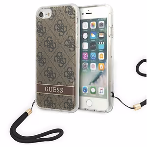 Guess GUOHCI8H4STW iPhone SE 2022 / SE 2020 / 7/ 8 pruun/pruun hardcase 4G Print Strap