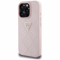 Guess Hot Stamp 4G Pattern Triangle Metal Logo iPhone 16 Pro Ümbris - roosa