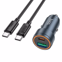 Car Laadija Hoco Z57A 30W USB-C/USB-A + USB-C to USB-C Kaabel 1.0m hall