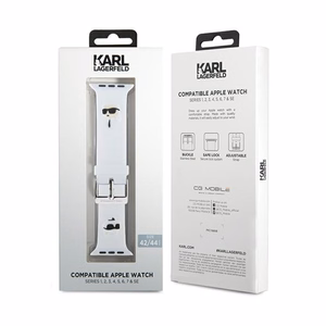 Karl Lagerfeld 3D Rubber Karl ja Choupette Heads rihm valge Apple Watch 42/44/45/49mm jaoks