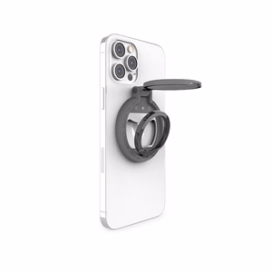 STM MagLoop 3-in-1 MagSafe'i tarvik iPhone'ile: sõrmeaas, tugijalg ja pudeliavaja, hall