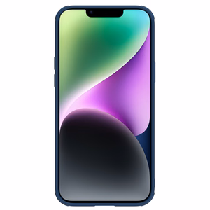 Nillkin CamShield nahast S ümbris iPhone 14 Plus kaamerakattega sinine ümbris