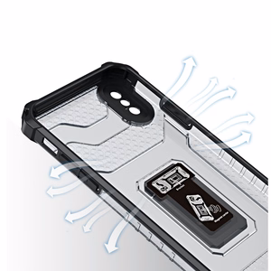 Crystal Ring Case Kickstand Tough Rugged Cover iPhone XS Max punane
