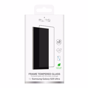Puro Frame Karastatud klaas with must Frame jaoks Samsung Galaxy S25 Ultra