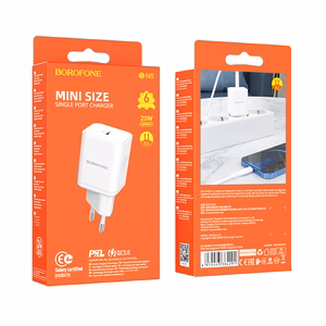 Laadija Borofone BN6 20W USB-C valge