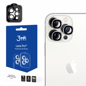 Kaameraklaas iPhone 14 Pro Max / 14 Pro 9H 3mk objektiivi kaitseks Pro seeria objektiivi jaoks - hõbedane