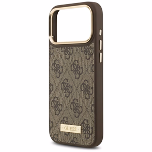 Guess 4G Logo Plate MagSafe Ümbris jaoks iPhone 17 Pro Max - Brown