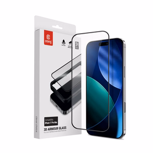 Crong 3D Armor Glass karastatud ekraanikaitseklaas seadmele iPhone 17 Pro Max koos paigaldusraamiga