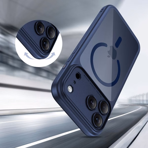 Tech-Protect Magpeak Magsafe CC Ümbris jaoks iPhone 17 Pro Max - Clear tumesinine sinine