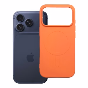 Silikoonist Mag Cover ümbris mudelile iPhone 17 Pro / 18 Pro, MagSafe'iga ühilduv suure kaameraavaga – oranž