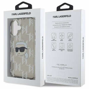 Karl Lagerfeld IML Karl Head Electroplated iPhone 16 Ümbris - must
