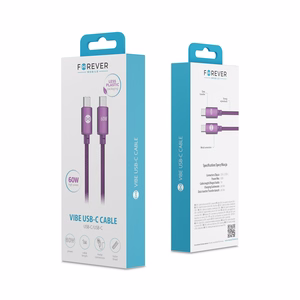 Forever Vibe kaabel USB-C - USB-C 1,0 m 60W tume kirsipunane