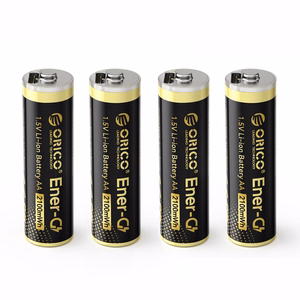 Orico Ener-G EG5C Lithium Battery 1.5V 2100mWh AA USB-C Rechargeable Battery with Charging Cable 4 pcs.