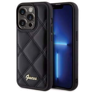GUESS ümbris jaoks IPHONE 15 Pro Max GUHCP15XPSQSQSK (Quilted Metal Logo) must