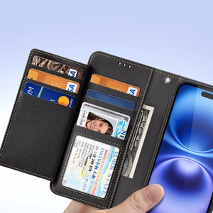 Dux Ducis Lawa Leather Ümbris jaoks iPhone 16 - Must