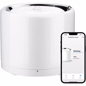PETKIT Smart Pet Drinking Fountain Eversweet 3 Pro (Wireless Pump) Capacity 1.8 L Filtering Material Stainless Steel, ABS White