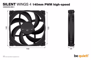 be quiet! SILENT WINGS 4 | 140mm PWM kiire korpuse ventilaator 14 cm must 1 tk