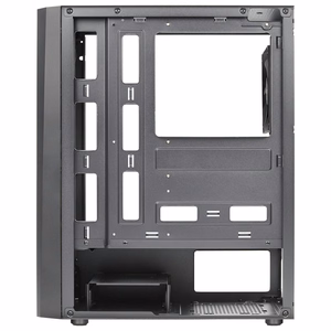 Aerocool DELTABKV1 ATX arvutikorpus RGB esikülg, täiskülje aken ja 12 cm ventilaator, must