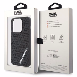 Karl Lagerfeld 3D Rubber Multi Logo ümbris jaoks iPhone 15 Pro - must