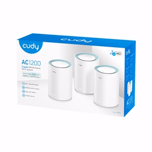 Cudy M1300 3-pakk Mesh Wi-Fi süsteem kahesageduslik (2.4 GHz / 5 GHz) Wi-Fi 5 (802.11ac) valge 1 siseantenn