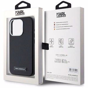 Karl Lagerfeld FW Metal Plate MagSafe iPhone 15 Pro Ümbris - Must