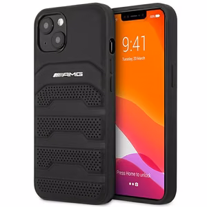 AMG AMHCP14MGSEBK iPhone 14 Plus 6,7 "must / must hardcase Leather Debossed Lines