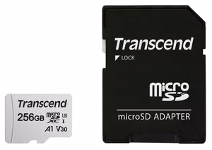Mälukaart TRANSCEND Micro SDXC 256GB adapteriga C10