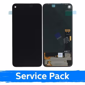 LCD Ekraan Ühildub Google Pixel 4A / G025 / Must Koos Frame (Service Pack)