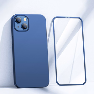Joyroom 360 Full Чехол передняя и задняя крышка для iPhone 13 + закалённое стекло синий (JR-BP927 blue)
