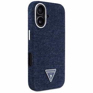 Guess Denim Triangle Logo MagSafe iPhone 16 Ümbris - Sinine