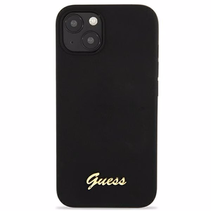 Guess GUHMP13MLSLMGBK iPhone 13 6.1" must/must kõvakaaneline silikoonist kiri kuldne logo Magsafe