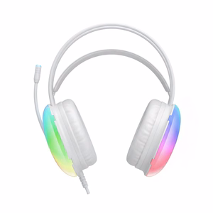 XO juhtmega kõrvaklapid GE11 jack 3,5mm - USB-A valge RGB mikrofon