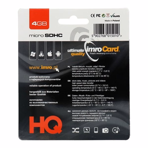 IMRO memory card microSD 4GB 100MB/s class 10 UHS I with adapter SD