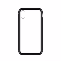 Wozinsky Full Magnetic Case Full Body Front ja Back Cover sisseehitatud klaasiga Vivo X60 jaoks must-transparentne