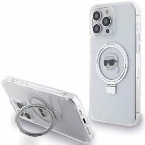 Karl Lagerfeld KLHMP15LHMRSKHH iPhone 15 Pro 6.1" valge/valge hardcase Ring Stand Karl Head MagSafe