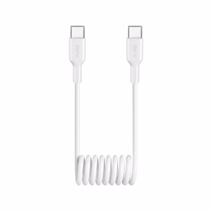 Puro 25W USB-C Spiral Kaabel - USB-C 1m - valge
