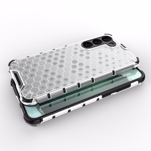 Honeycomb ümbris jaoks Samsung Galaxy S23+ armored hybrid cover läbipaistev